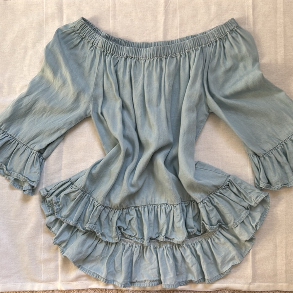 Off-Shoulder Denim Top